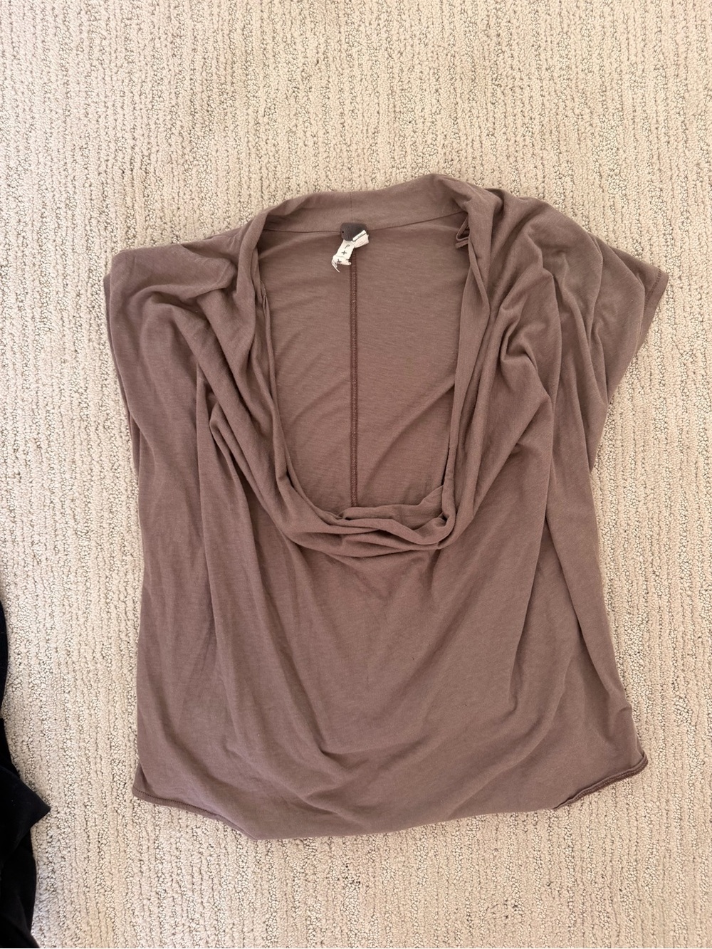 Free People Draped Cowl Neck Camisole - Taupe Brown